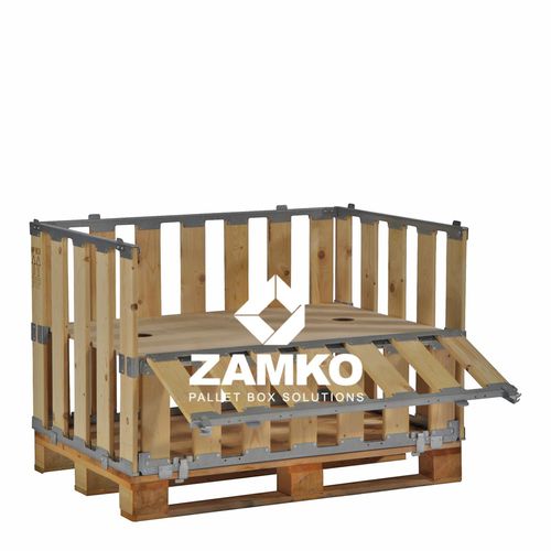 Caja-palé de madera - MPB.e70.FS - ZAMKO - para almacenamiento / de transporte / de manipulación