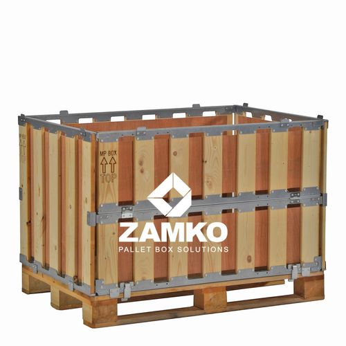 Caja-palé de contrachapado - MPB.e70.FC - ZAMKO - para almacenamiento / plegable / con tapa