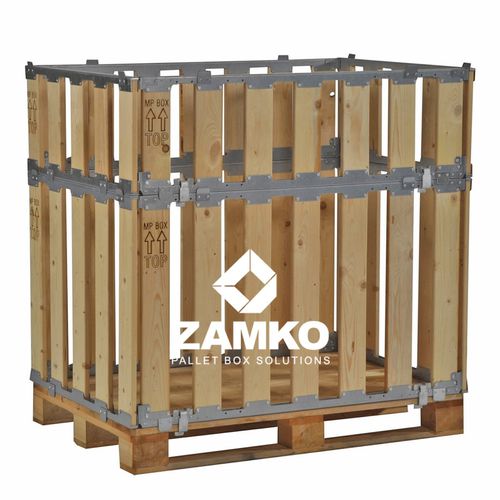 Caja-palé de madera - MPB.e105 - ZAMKO - para almacenamiento / plegable / apilable