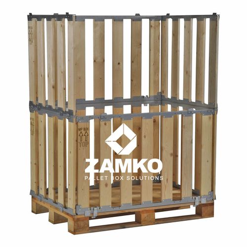 Caja-palé de madera - MPB.e140 - ZAMKO - para almacenamiento / plegable / reutilizable