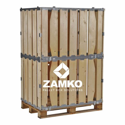 Caja-palé de madera - MPB.e140.P - ZAMKO - para almacenamiento / plegable / apilable