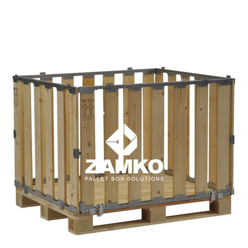 Caja-palé de madera - MPB.e70.M - ZAMKO - para almacenamiento / plegable / reutilizable