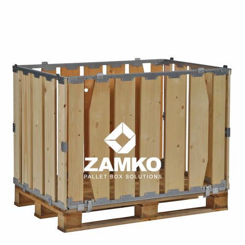 Caja-palé de madera - MPB.e70.P - ZAMKO - para almacenamiento / para piezas pequeñas / apilable