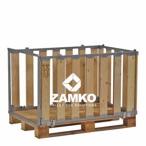 Caja-palé de madera - MPB.e70.W - ZAMKO - para almacenamiento / de transporte / plegable