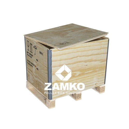 Cajón de madera - HUN.b80 - ZAMKO - de transporte / con tapa / reutilizable