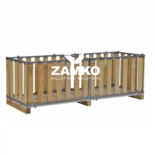 Caja-palé de madera - MPB.f70 - ZAMKO - de acero galvanizado / para almacenamiento / plegable