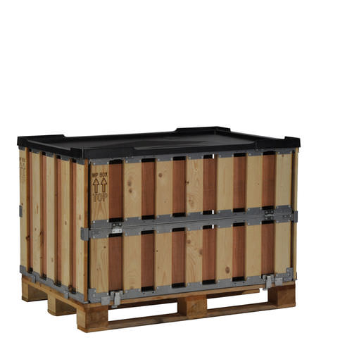 Caja-palé de acero - MPB.b80.FC  - ZAMKO - de contrachapado / para almacenamiento / plegable