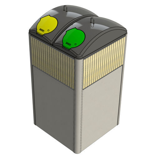 Cubo de basura de acero - RBin® Maxi Duo 3000 - Zweva Rotomoulding NV - de plástico / enterrado / para residuos urbanos