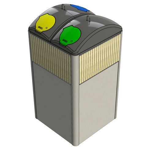 Cubo de basura de acero - RBin® Maxi duo 1500 solo 3000 - Zweva Rotomoulding NV - de plástico / enterrado / para residuos urbanos