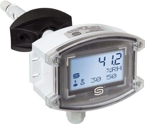 Termo-higrostato instalado en conducto - KHT-30W-U LCD - S+S Regeltechnik - electrónico / con pantalla LCD