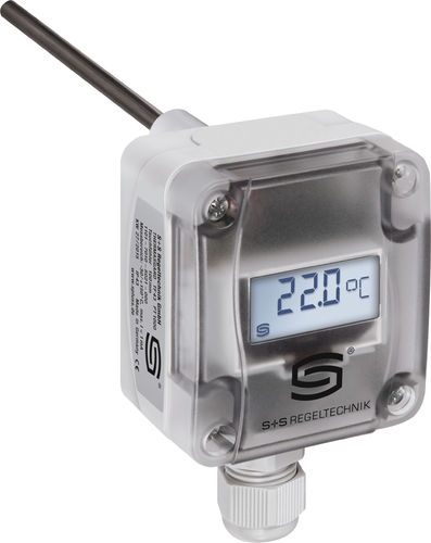 Transductor de temperatura Pt1000 - TM65-U 100mm LCD - S+S Regeltechnik - de inmersión / 0-10 V / conector M12