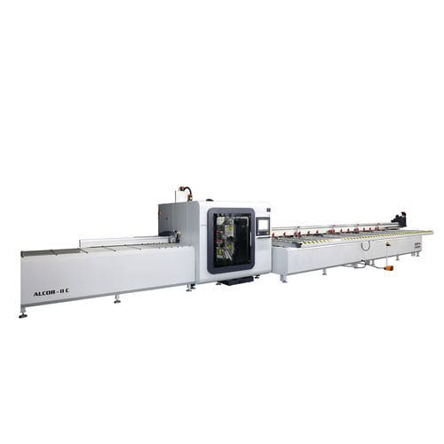 Línea de mecanizado y de recorte multihusillos - ALCOR II C - OZMACHINE - automática / CNC / para perfil de aluminio