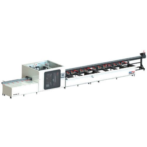 Línea de mecanizado y de recorte multihusillos - ALCOR V - OZMACHINE - automática / CNC / para perfil de aluminio