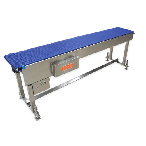 Transportador de banda - Keymac Packaging Systems - de cadena en charnela / de paquetes / para línea de embalaje
