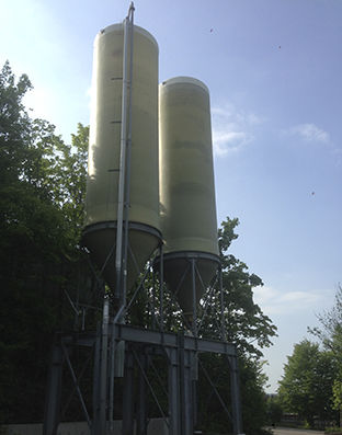 Silo de fondo cónico - GFK  - SILOTEC - para pellets / de PRFV / resistente a los UV