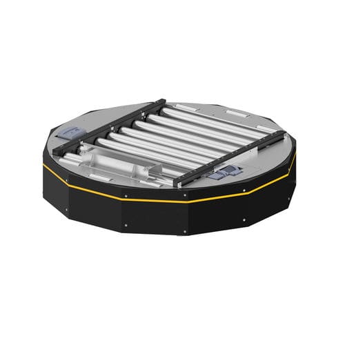 Mesa giratoria accionada por motor - PM 973 series - Interroll - horizontal / para transportador / con transportador de rodillos