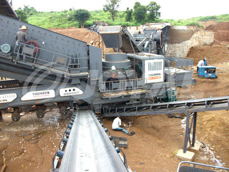 Machacadora de cono - Y3S1548Y900 - Shanghai Joyal Machinery Co., Ltd. - móvil / compacta / con neumáticos