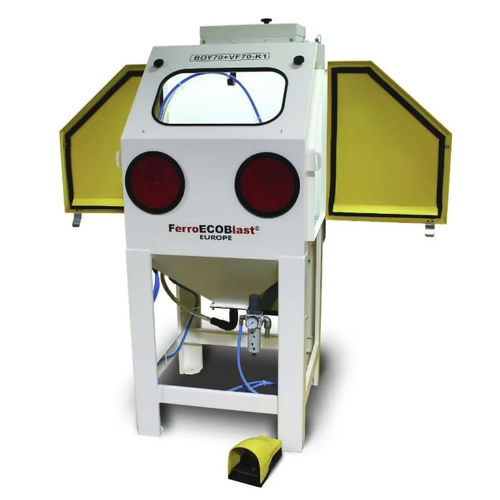 Cabina de chorro de arena con inyector - BOY  - FerroECOBlast - manual / compacta / con tabla giratoria