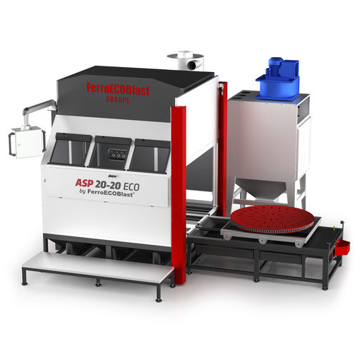 Máquina de shot peening automática - ASP ECO series - FerroECOBlast - con mesa giratoria / para metal