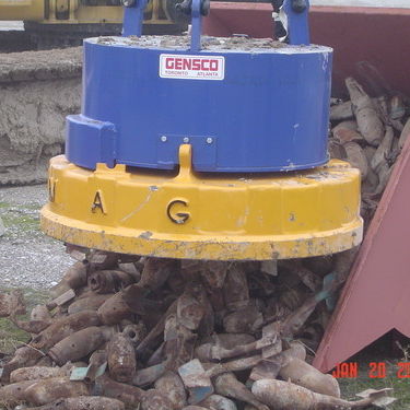 Electroimán de elevación con conmutación eléctrica - HMAG series - Gensco Equipment - para manipulación de chatarra / de desechos férreos / circular