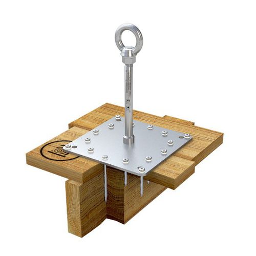 Anclaje anticaída de acero inoxidable - ABS-Lock X-H-14+2 - SafetyConcept s.a. - para madera