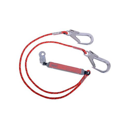 Cabo de anclaje anticaída de cuerda - SafetyConcept s.a. - con absorbedor de choques / doble