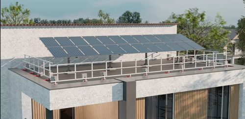 Barandilla temporal - Shelter - SafetyConcept s.a. - de aluminio / para techo plano