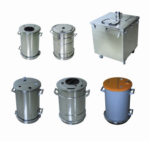 Carro de manipulación - Hopper - Hangzhou color powder coating equipment ltd - de acero inoxidable / para polvo / de tolva