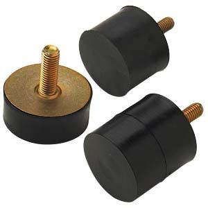 Soporte antivibratorio cilíndrico - V12Z02MMB series - Advanced Antivibration Components - de elastómero / de acero / roscado