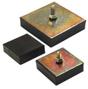 Soporte antivibratorio cuadrado - V12Z66M / V12R66M series - Advanced Antivibration Components - de elastómero / de acero / roscado