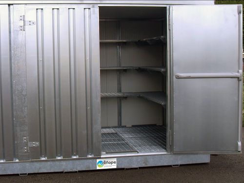 Contenedor de almacenamiento de exterior - BUNG3MIPF - DIFOPE - para productos peligrosos / para barriles / para tanque