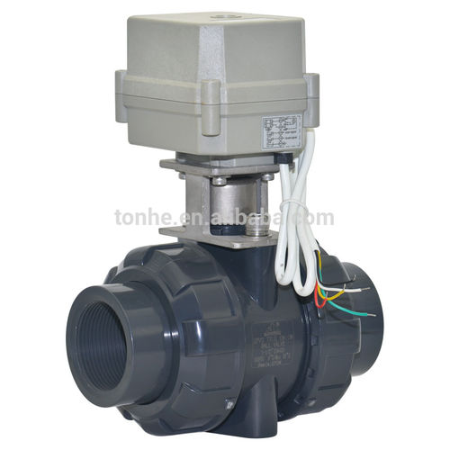 Válvula de bola - CE RoSH Motorized PVC ball valve - Taizhou Tonhe Flow Control Equipment Co.,ltd - con mando eléctrico / para aire / IP67