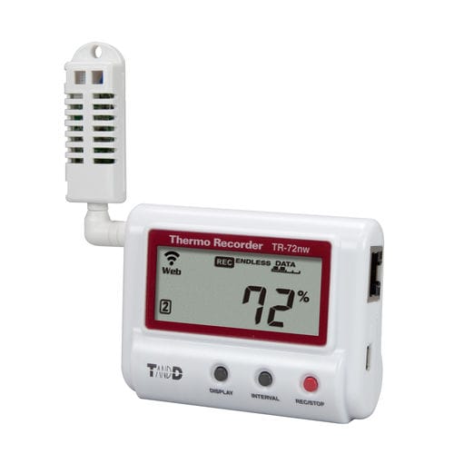 Registrador de datos de humedad - TR-72nw - T&D Corporation - de temperatura / en red LAN WLAN / con pantalla LCD
