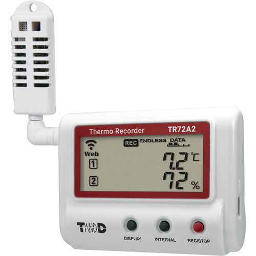 Registrador de datos inalámbrico - TR72A2 - T&D Corporation - de temperatura y humedad / USB / con pantalla LCD