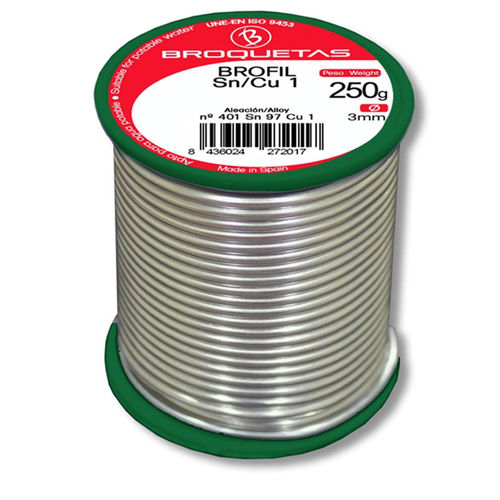 Hilo de soldadura sin plomo - BROFIL Sn/Cu 1 - Broquetas - por gas caliente / de cobre