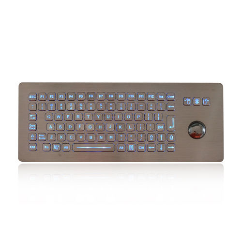 Teclado empotrable - K-TEK-B361-OTB-FN-BL-DWP - Key Technology China Limited - con tecla Fn / con ratón integrado de 3 teclas / 86 teclas