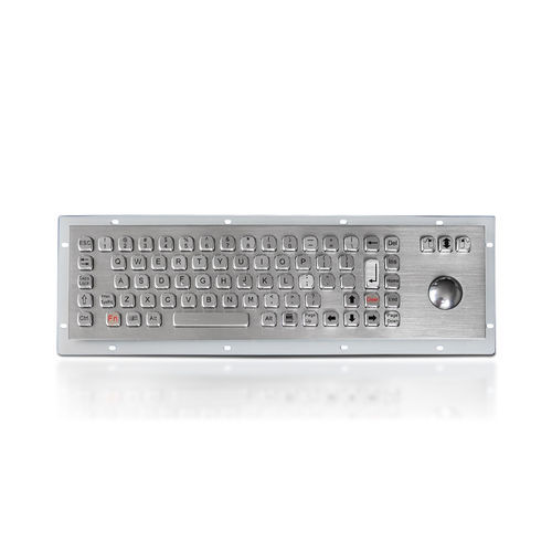 Teclado empotrable - K-TEK-A392-OTB-DWP - Key Technology China Limited - con ratón integrado de 3 teclas / 75 teclas / con trackball