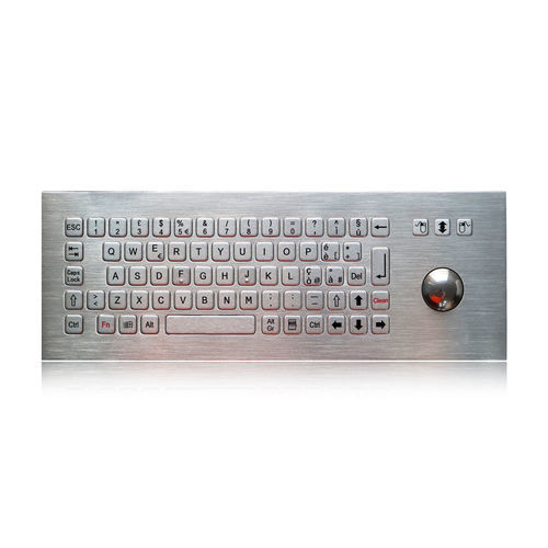 Teclado empotrable - K-TEK-B361-MTB-DWP - Key Technology China Limited - con tecla Fn / con ratón integrado de 3 teclas / 71 teclas