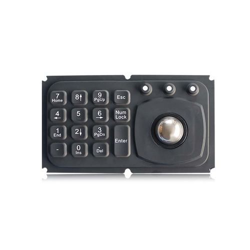 Teclado numérico con trackball - K-TEK-M130-25-OTB-KP-OEM - Key Technology China Limited - 15 teclas / empotrable / de caucho de silicona