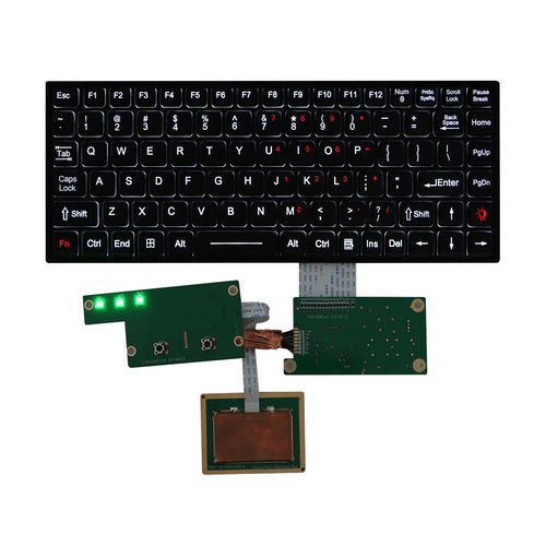 Teclado empotrable - K-TEK-M284-FN-BL-NV-151B+TP6549-002 - Key Technology China Limited - con tecla Fn / con ratón integrado de 2 teclas / 89 teclas