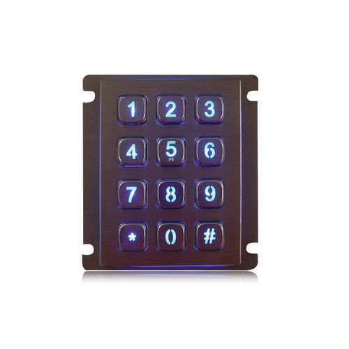 Teclado numérico 12 teclas - K-TEK-A68KP-BL-DWP - Key Technology China Limited - empotrable / de metal / de acero inoxidable