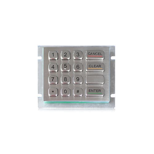 Teclado numérico 16 teclas - K-TEK-A100-90KP-RP-DWP - Key Technology China Limited - empotrable / de metal / de acero inoxidable