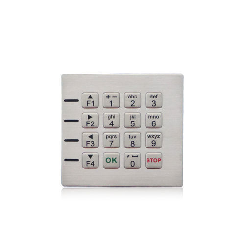 Teclado numérico 16 teclas - K-TEK-B75KP-DWP - Key Technology China Limited - empotrable / de acero inoxidable / RS-232