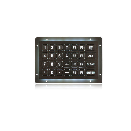 Teclado numérico 28 teclas - K-TEK-B138KP-28-BL-DWP - Key Technology China Limited - empotrable / de acero inoxidable / RS-232