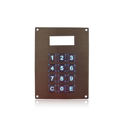 Teclado numérico 12 teclas - K-TEK-B85KP-AC-LCD-BL-DWP - Key Technology China Limited - empotrable / de metal / de acero inoxidable