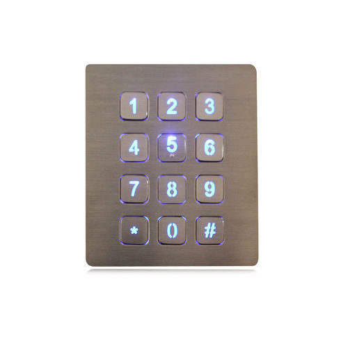 Teclado numérico 12 teclas - K-TEK-B88KP-BL-DWP - Key Technology China Limited - empotrable / de metal / de acero inoxidable