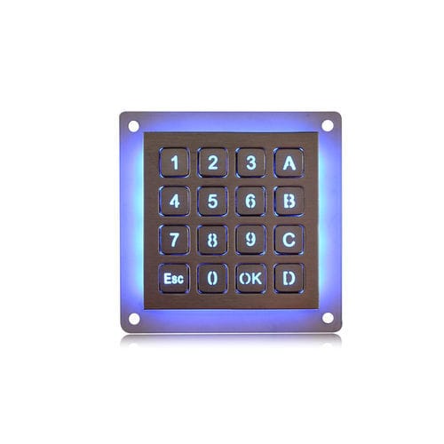 Teclado numérico 16 teclas - K-TEK-B60KP-16-KP-BL-DWP - Key Technology China Limited - empotrable / de acero inoxidable / USB