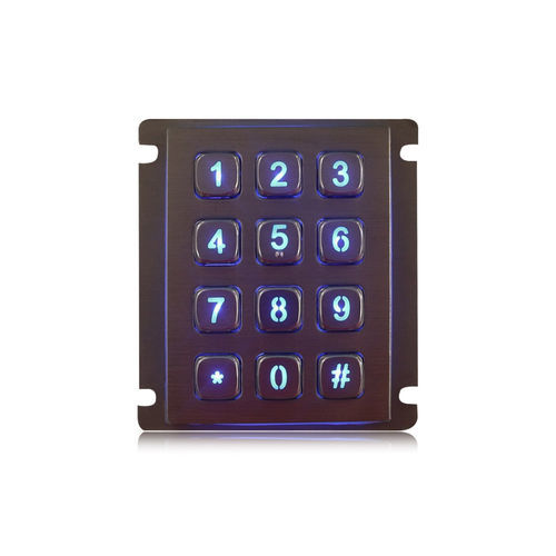 Teclado numérico 12 teclas - K-TEK-A68KP-AC-BL-DWP - Key Technology China Limited - empotrable / de acero inoxidable / IP65