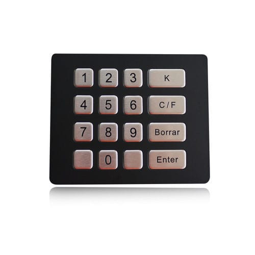 Teclado numérico 16 teclas - K-TEK-B120KP-BT-DWP - Key Technology China Limited - empotrable / de metal / de titanio negro