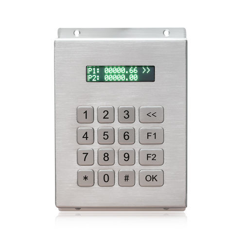 Teclado numérico 16 teclas - K-TEK-B116KP-LCD-DT-DWP - Key Technology China Limited - de pared / de acero inoxidable / RS-232